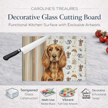 Load image into Gallery viewer, Sussex Spaniel Coffee Bar Glass Cutting Board