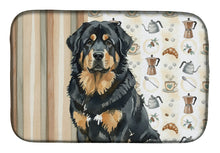Load image into Gallery viewer, Black and Tan Tibetan Mastiff Coffee Bar Dish Drying Mat