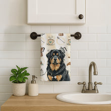 Load image into Gallery viewer, Black and Tan Tibetan Mastiff Coffee Bar Kitchen Towel