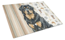 Load image into Gallery viewer, Black and Tan Tibetan Mastiff Coffee Bar Glass Cutting Board