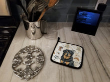 Load image into Gallery viewer, Black and Tan Tibetan Mastiff Coffee Bar Pair of Pot Holders