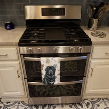 Load image into Gallery viewer, Black Tibetan Mastiff Coffee Bar Kitchen Towel