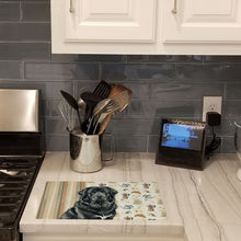 Load image into Gallery viewer, Black Tibetan Mastiff Coffee Bar Glass Cutting Board
