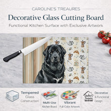 Load image into Gallery viewer, Black Tibetan Mastiff Coffee Bar Glass Cutting Board