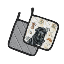 Load image into Gallery viewer, Black Tibetan Mastiff Coffee Bar Pair of Pot Holders