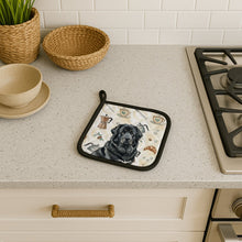 Load image into Gallery viewer, Black Tibetan Mastiff Coffee Bar Pair of Pot Holders