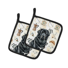 Load image into Gallery viewer, Black Tibetan Mastiff Coffee Bar Pair of Pot Holders
