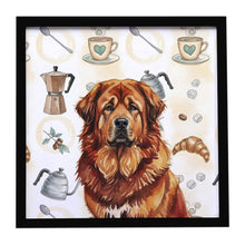 Load image into Gallery viewer, Red Gold Tibetan Mastiff Coffee Bar Framed Metal Print