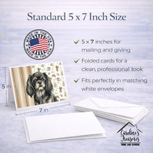 Load image into Gallery viewer, Black and Tan Tibetan Spaniel Coffee Bar Greeting Cards Pack of 8