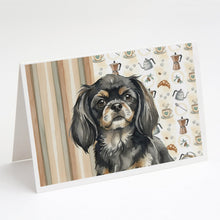 Load image into Gallery viewer, Black and Tan Tibetan Spaniel Coffee Bar Greeting Cards Pack of 8