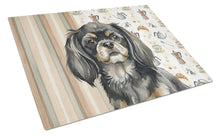 Load image into Gallery viewer, Black and Tan Tibetan Spaniel Coffee Bar Glass Cutting Board