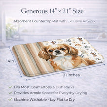 Load image into Gallery viewer, Tibetan Spaniel Coffee Bar Dish Drying Mat
