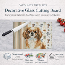 Load image into Gallery viewer, Tibetan Spaniel Coffee Bar Glass Cutting Board