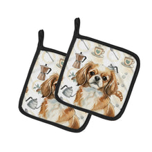 Load image into Gallery viewer, Tibetan Spaniel Coffee Bar Pair of Pot Holders
