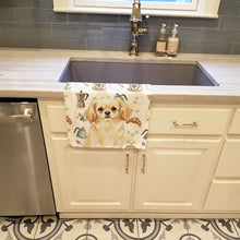 Load image into Gallery viewer, Cream Tibetan Spaniel Coffee Bar Kitchen Towel