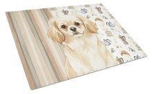 Load image into Gallery viewer, Cream Tibetan Spaniel Coffee Bar Glass Cutting Board