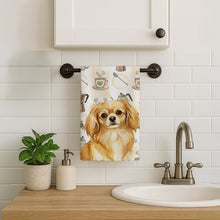 Load image into Gallery viewer, Gold Tibetan Spaniel Coffee Bar Kitchen Towel