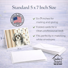 Load image into Gallery viewer, Grey and White Tibetan Spaniel Coffee Bar Greeting Cards Pack of 8