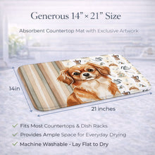 Load image into Gallery viewer, Red Tibetan Spaniel Coffee Bar Dish Drying Mat