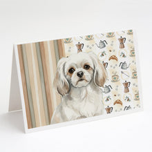 Load image into Gallery viewer, White Tibetan Spaniel Coffee Bar Greeting Cards Pack of 8