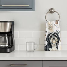 Load image into Gallery viewer, Black and White Tibetan Terrier Coffee Bar Kitchen Towel