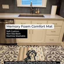 Load image into Gallery viewer, Black and White Tibetan Terrier Coffee Bar Memory Foam Kitchen Mat