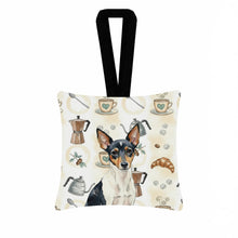 Load image into Gallery viewer, Toy Fox Terrier Coffee Bar Hanging Square Fabric Ornament 3.5 × 3.5