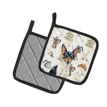 Load image into Gallery viewer, Toy Fox Terrier Coffee Bar Pair of Pot Holders