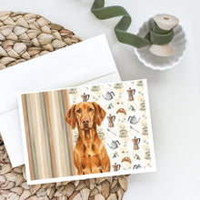Load image into Gallery viewer, Vizsla Coffee Bar Greeting Cards Pack of 8