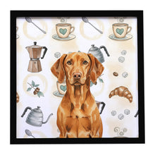 Load image into Gallery viewer, Vizsla Coffee Bar Framed Metal Print