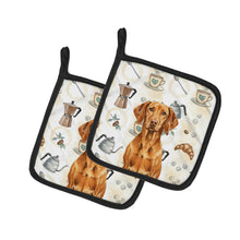 Load image into Gallery viewer, Vizsla Coffee Bar Pair of Pot Holders