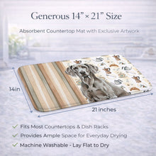 Load image into Gallery viewer, Weimaraner Coffee Bar Dish Drying Mat