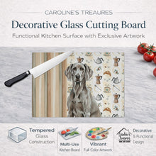 Load image into Gallery viewer, Weimaraner Coffee Bar Glass Cutting Board