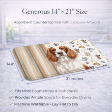 Load image into Gallery viewer, Welsh Springer Spaniel Coffee Bar Dish Drying Mat