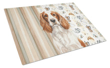 Load image into Gallery viewer, Welsh Springer Spaniel Coffee Bar Glass Cutting Board
