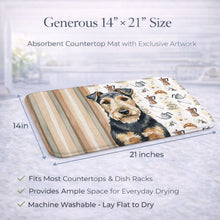 Load image into Gallery viewer, Welsh Terrier Coffee Bar Dish Drying Mat