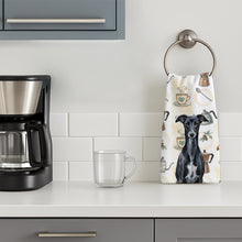Load image into Gallery viewer, Black Whippet Coffee Bar Kitchen Towel