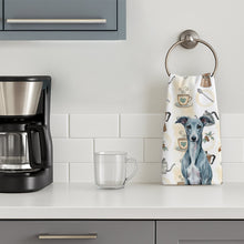 Load image into Gallery viewer, Blue Whippet Coffee Bar Kitchen Towel
