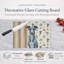 Load image into Gallery viewer, Blue Whippet Coffee Bar Glass Cutting Board