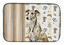 Load image into Gallery viewer, Brindle Whippet Coffee Bar Dish Drying Mat