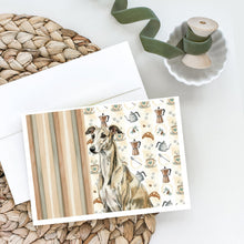 Load image into Gallery viewer, Brindle Whippet Coffee Bar Greeting Cards Pack of 8