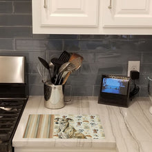 Load image into Gallery viewer, Brindle Whippet Coffee Bar Glass Cutting Board