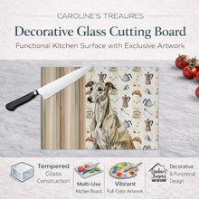 Load image into Gallery viewer, Brindle Whippet Coffee Bar Glass Cutting Board
