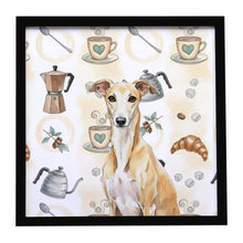 Load image into Gallery viewer, Fawn Whippet Coffee Bar Framed Metal Print