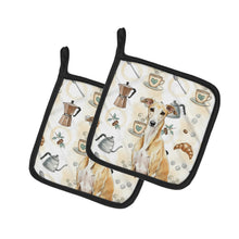 Load image into Gallery viewer, Fawn Whippet Coffee Bar Pair of Pot Holders