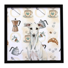 Load image into Gallery viewer, White Whippet Coffee Bar Framed Metal Print