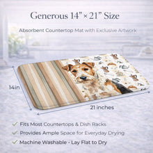 Load image into Gallery viewer, Wire Fox Terrier Coffee Bar Dish Drying Mat