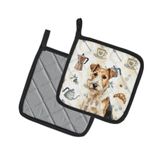 Load image into Gallery viewer, Wire Fox Terrier Coffee Bar Pair of Pot Holders