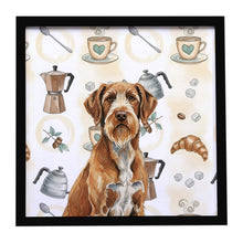 Load image into Gallery viewer, Wirehaired Pointing Griffon Coffee Bar Framed Metal Print
