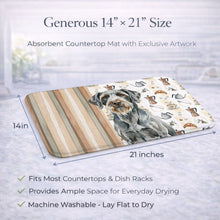 Load image into Gallery viewer, Steel Gray Wirehaired Pointing Griffon Coffee Bar Dish Drying Mat